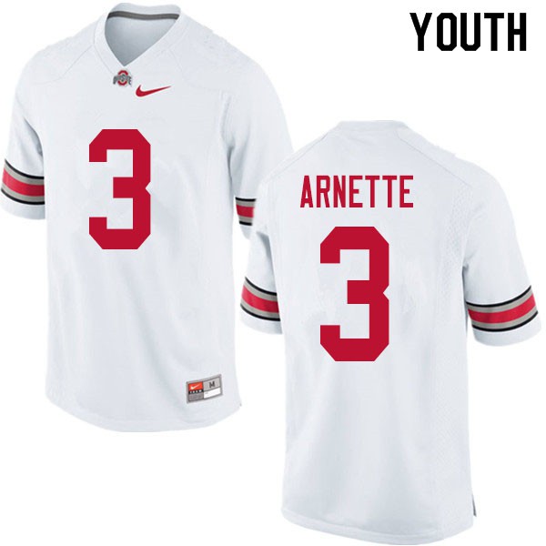 Ohio State Buckeyes #3 Damon Arnette Youth Stitch Jersey White OSU57878